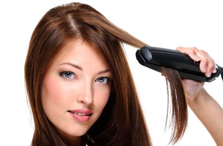 Home iron hair straightening